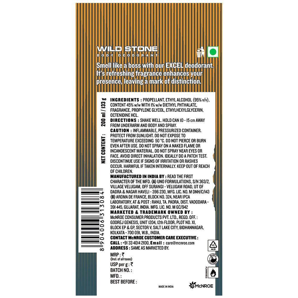 Wild Stone Excel Deodorant, 200ml