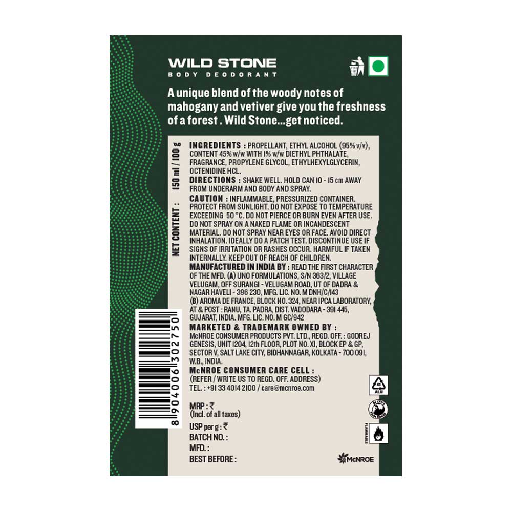 Wild Stone Gift Hamper with Forest Spice Deodorant, Pack of 2 (150 ml Each)