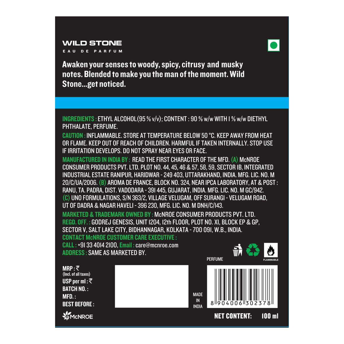 Wild Stone Forest Spice Perfume, 100ml