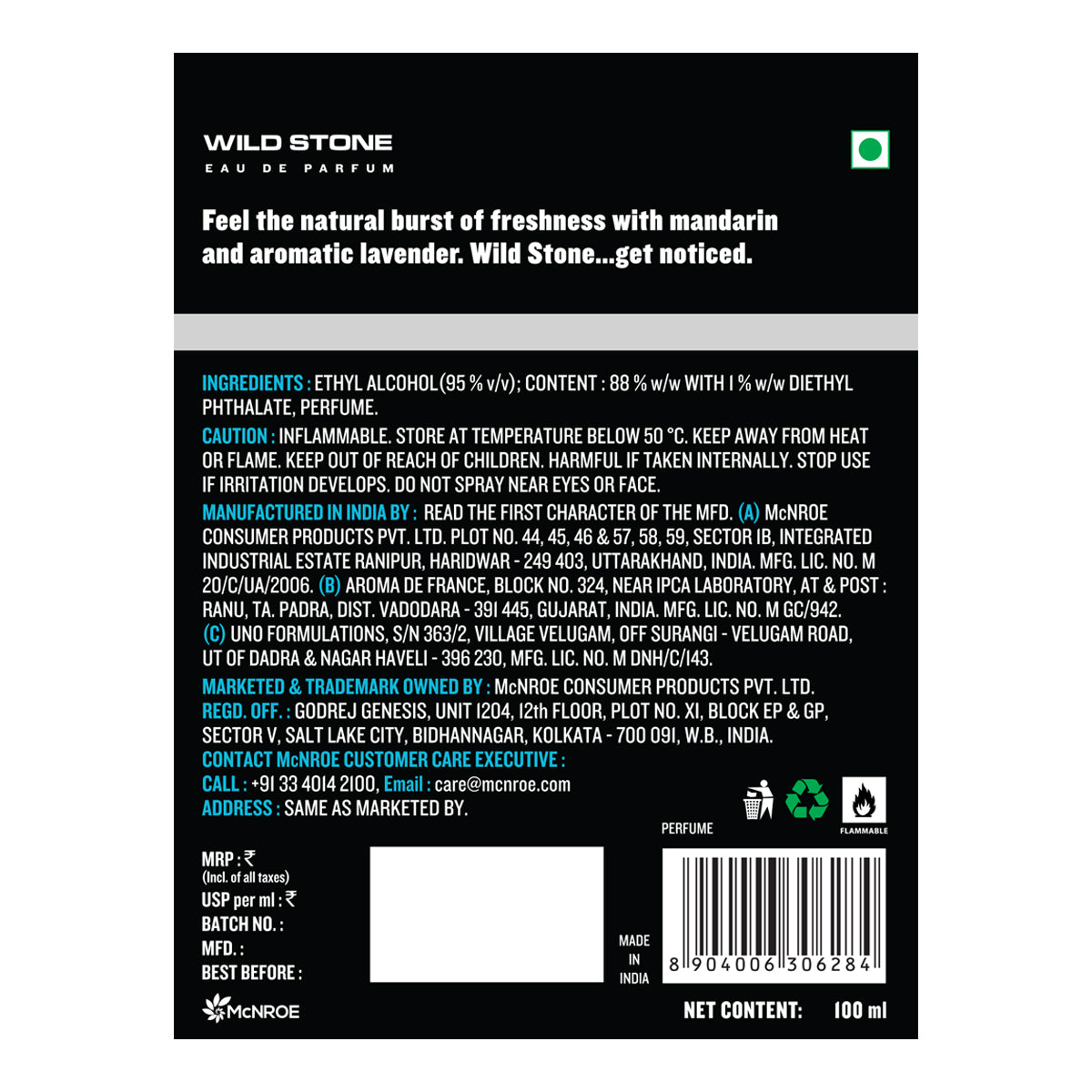 Wild Stone Hydra Energy Perfume, Pack of 2 (100ml each)