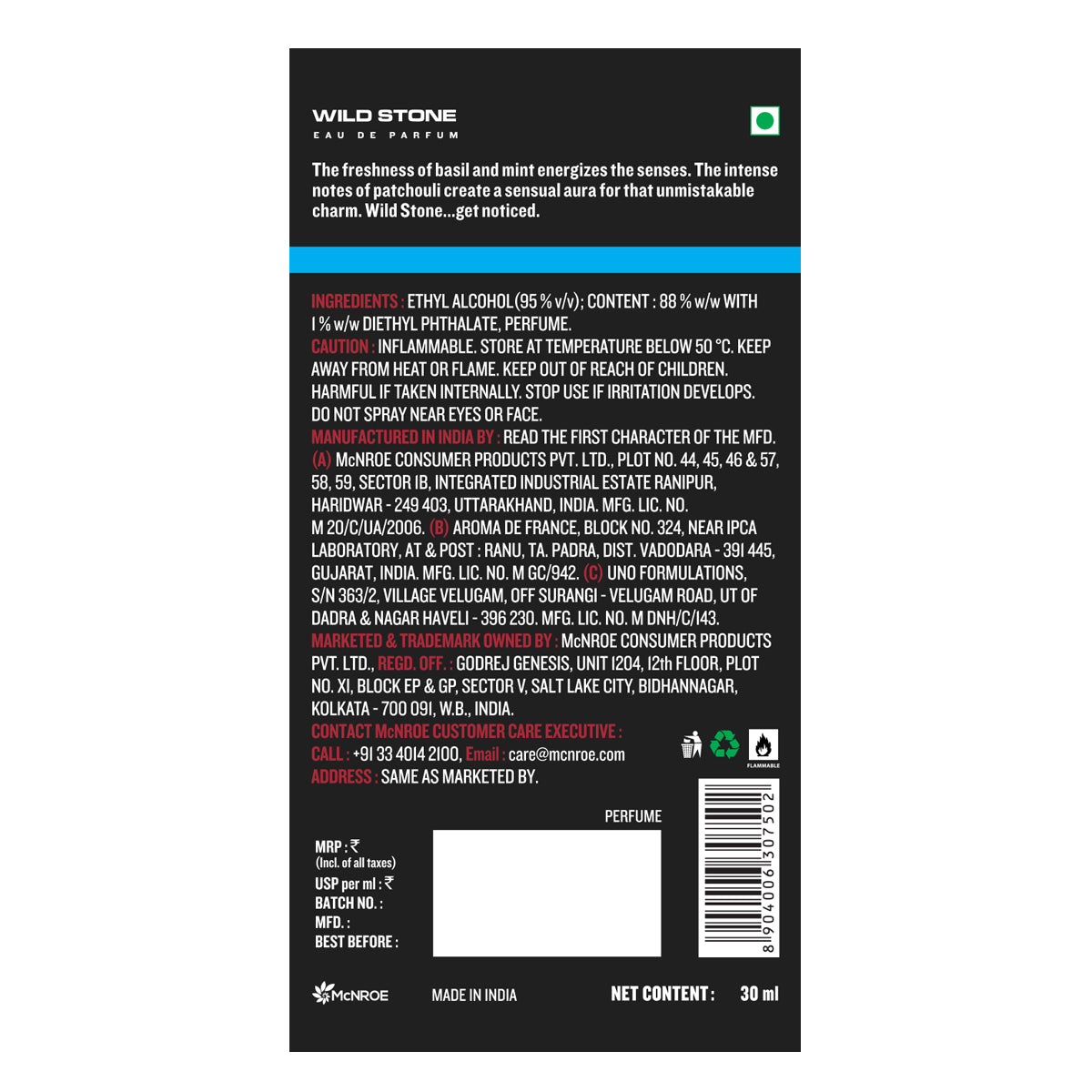 Wild Stone Ultra Sensual Perfume, 30 ml