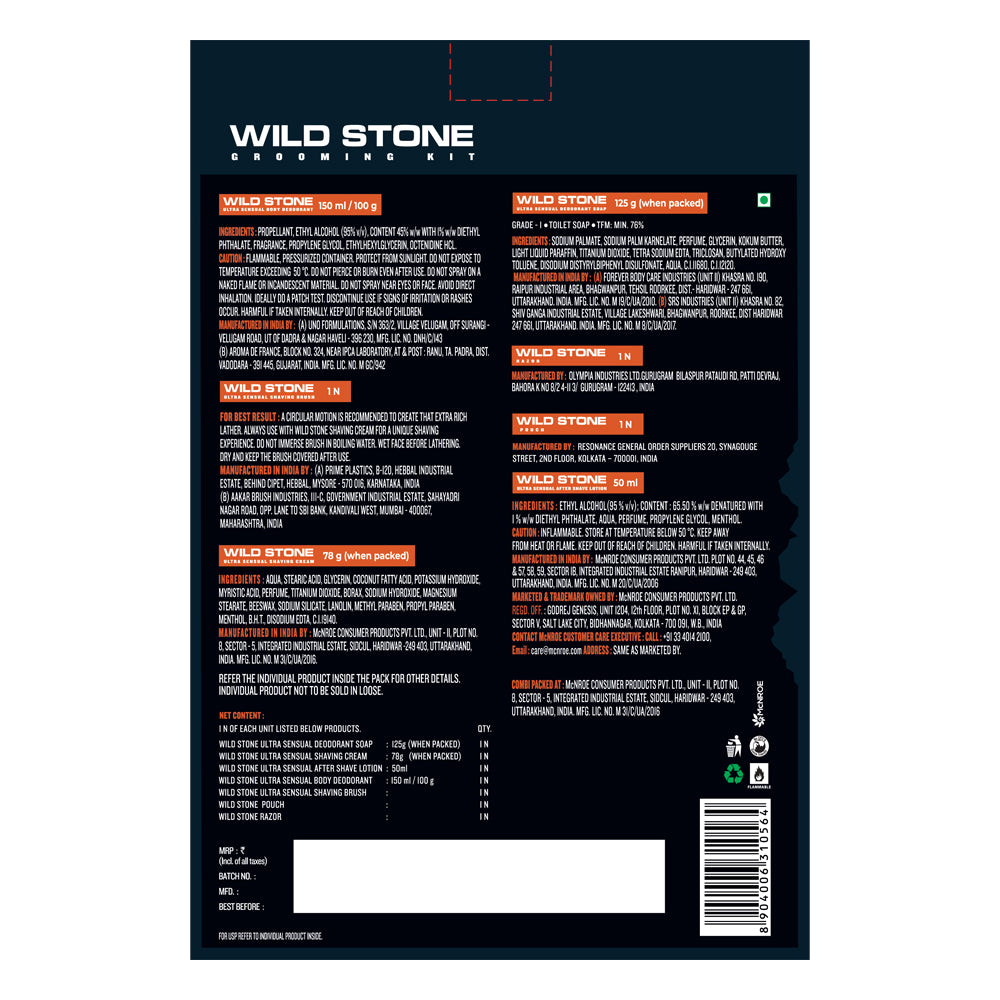 Wild Stone Grooming 101 Kit for, Men