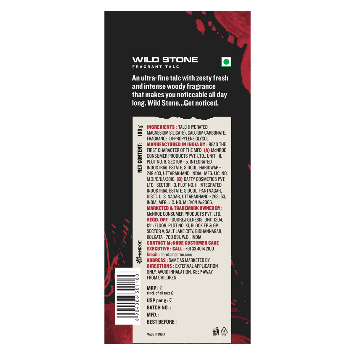 Wild Stone Ultra Sensual Soap75gm and Ultra Sensual Talcum Powder 100gm
