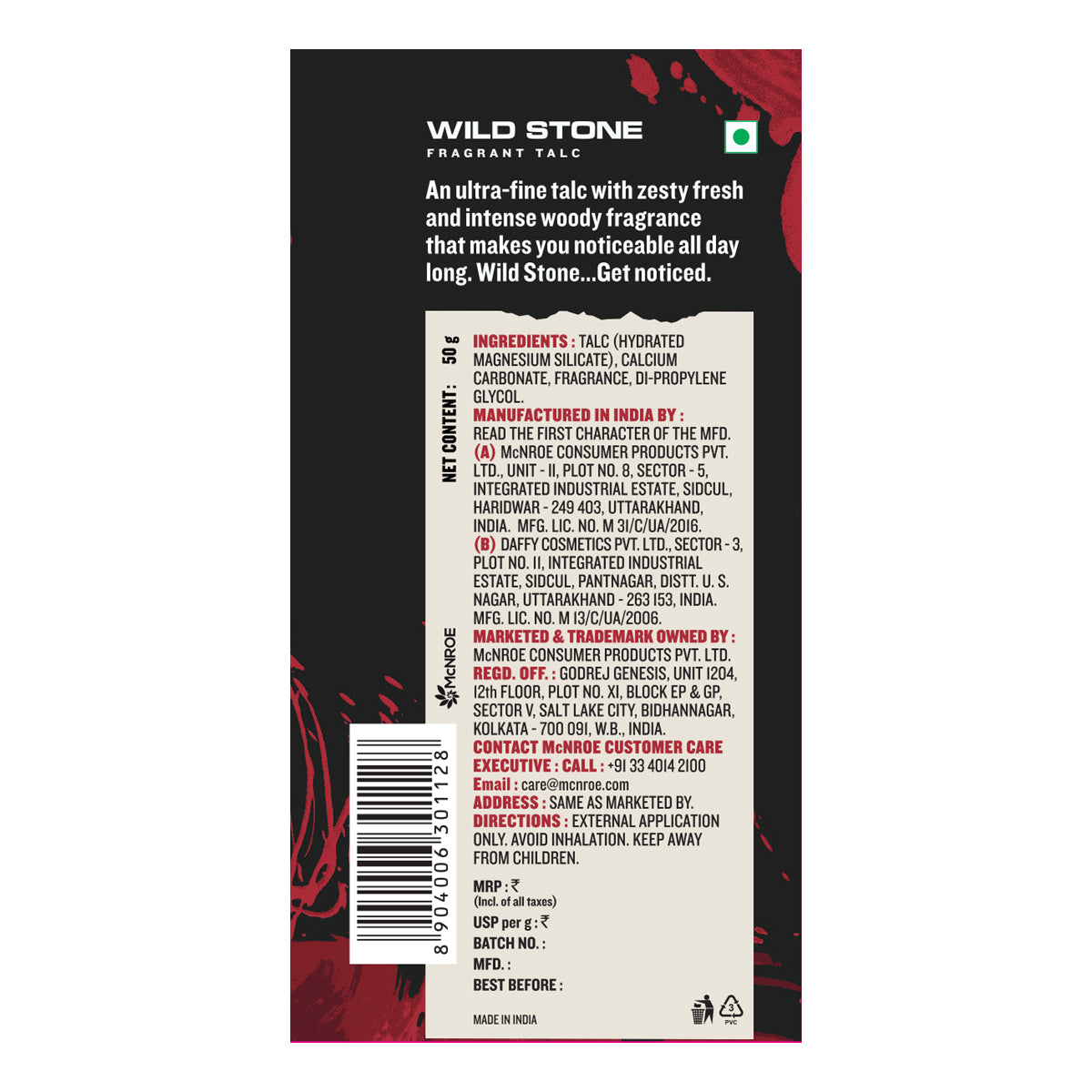 Wild Stone Ultra Sensual Talc, 50gm