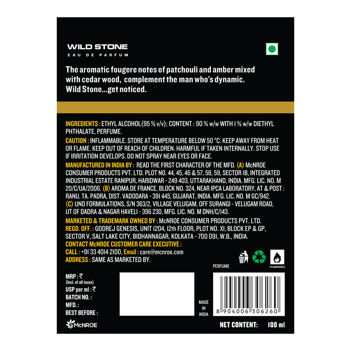 Wild Stone Night Rider Perfume, 100ml