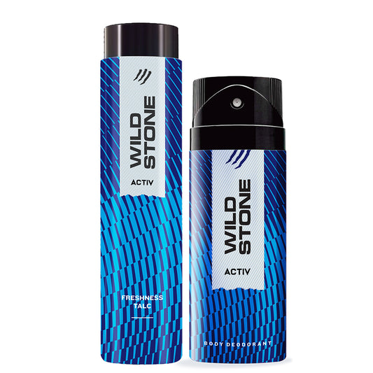 Pushpa 2 x Wild Stone Activ Deodorant (150 Ml) + Wild Stone Activ Talc (100 gm