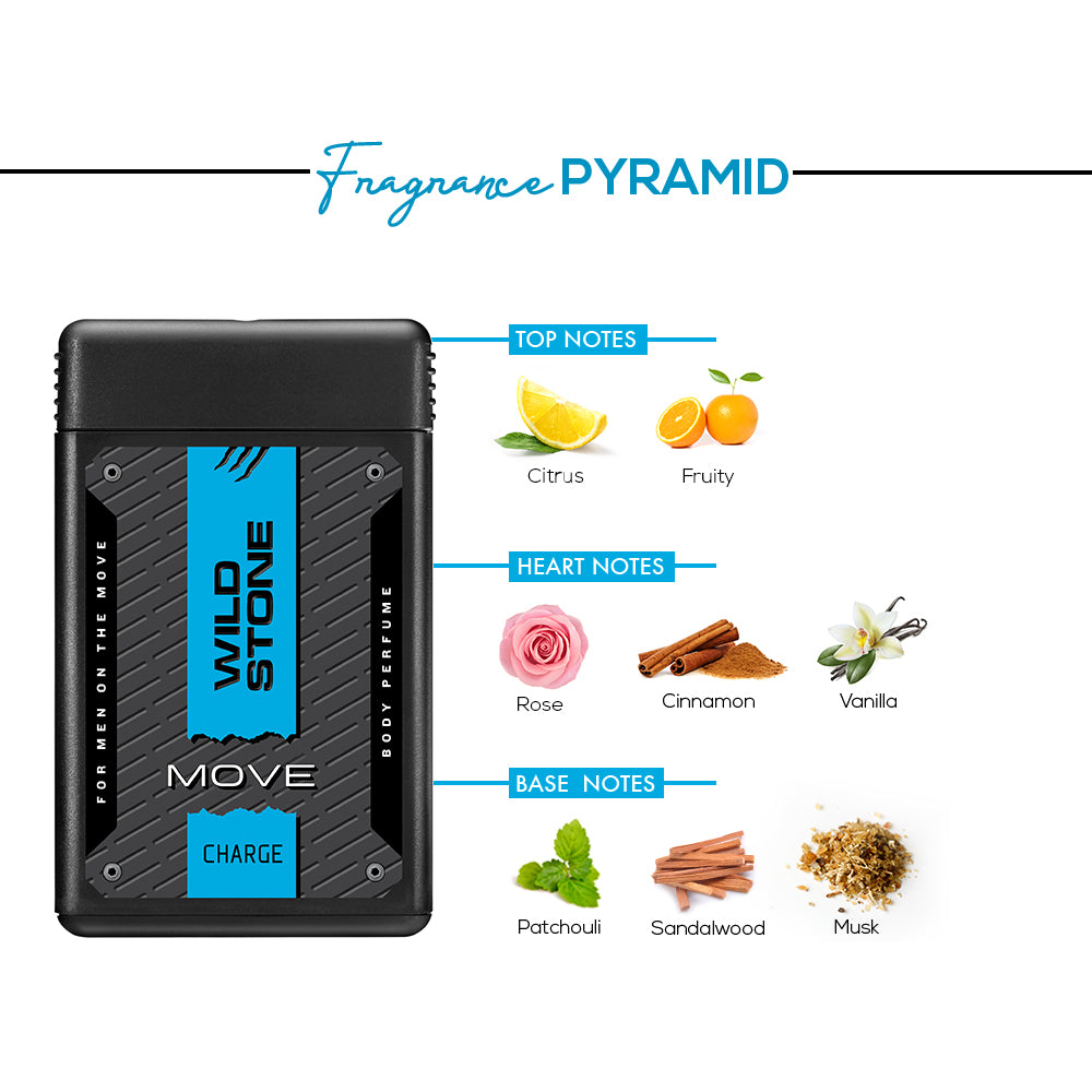 Wild Stone Pocket Perfume Move, Fresh & Charge (18 ml Each)