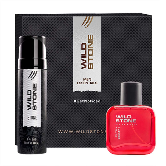 Wild Stone Gift Collection (Stone Perfume Body Spray 120ml and Ultra Sensual Perfume 30ml)