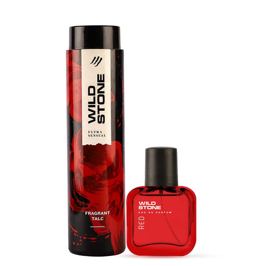 Pushpa 2 x Wild Stone Red Perfume (30 ML) + Wild Stone Ultra Sensual Talc (100 gm)