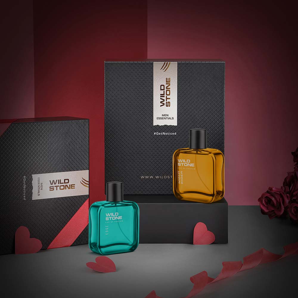 Wild stone Gift Box with Edge and Night Rider Perfume for Men, 30ml each