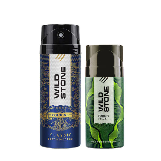 Wild Stone Classic Cologne 225ml & Forest Spice Deodorant 150ml , Pack of 2