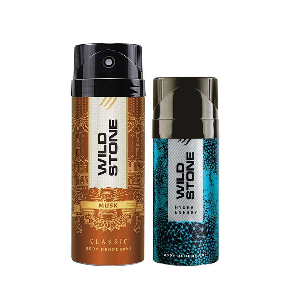 Wild Stone Classic Musk 225ml & Hydra Energy Deodorant 150ml , Pack of 2