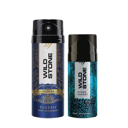 Wild Stone Classic Cologne 225ml & Hydra Energy Deodorant 150ml , Pack of 2