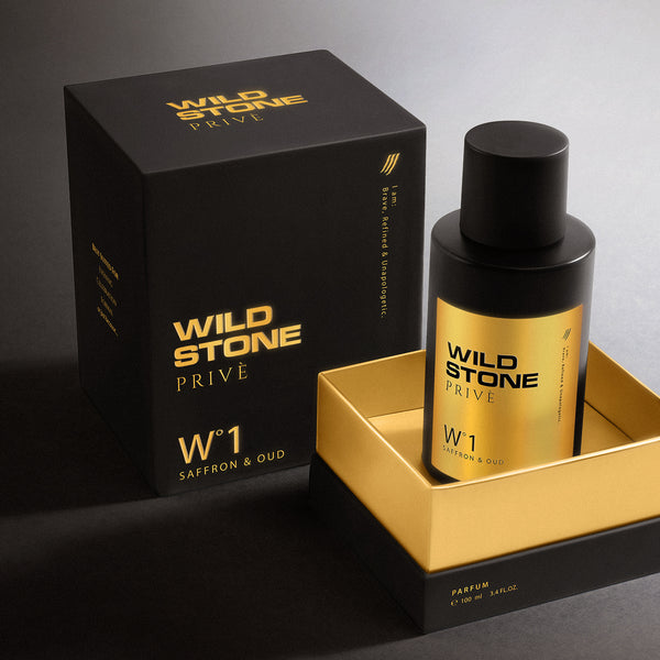 Wild Stone Prive W°1 Saffron & Oud Parfum for Men 100ml | Luxury Long Lasting Perfume | Rich, Oud & Woody Fragrance | Premium Men's Perfume
