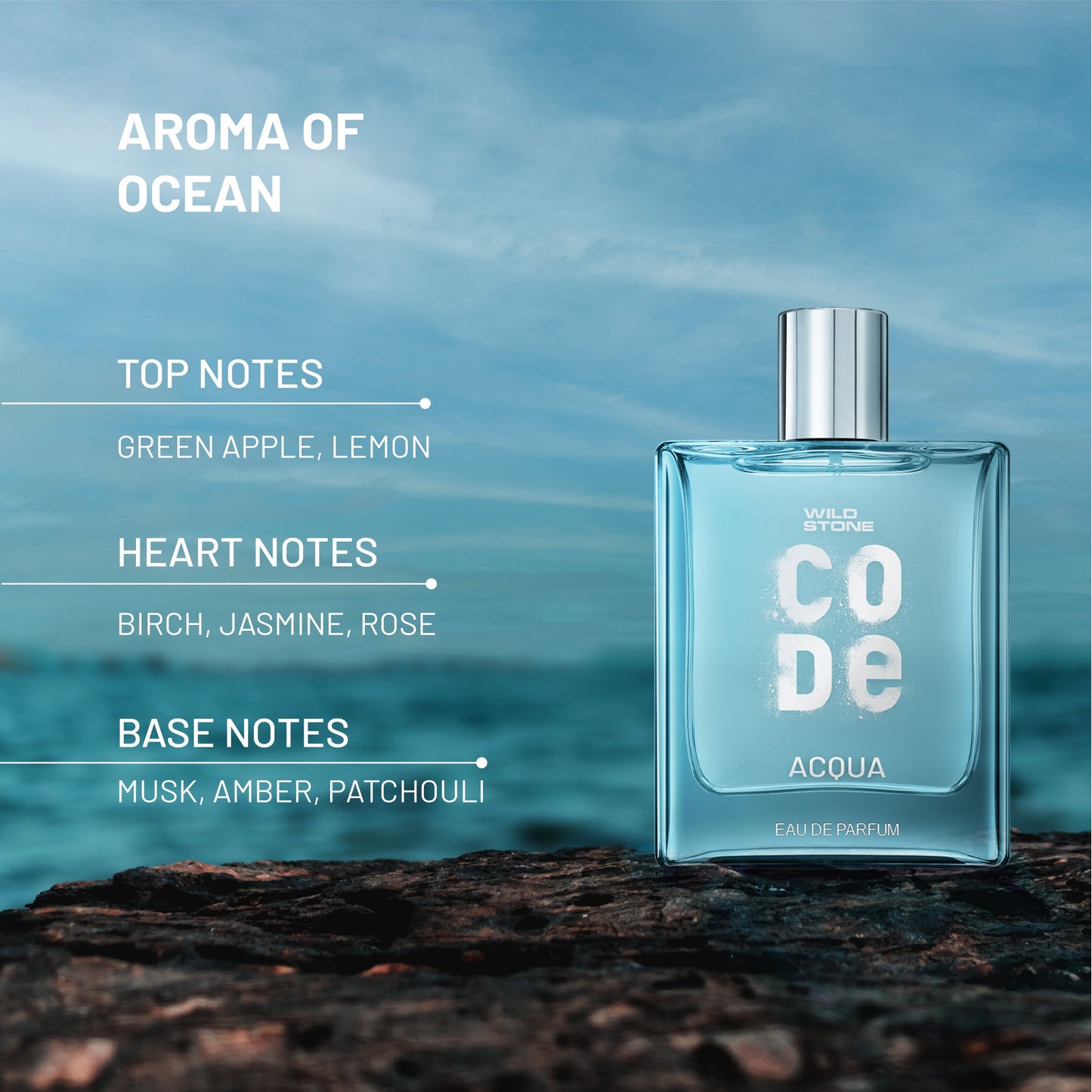 CODE Acqua Long Lasting Luxury Perfume for Men, 100 ml | Fresh & Energetic Fragrance