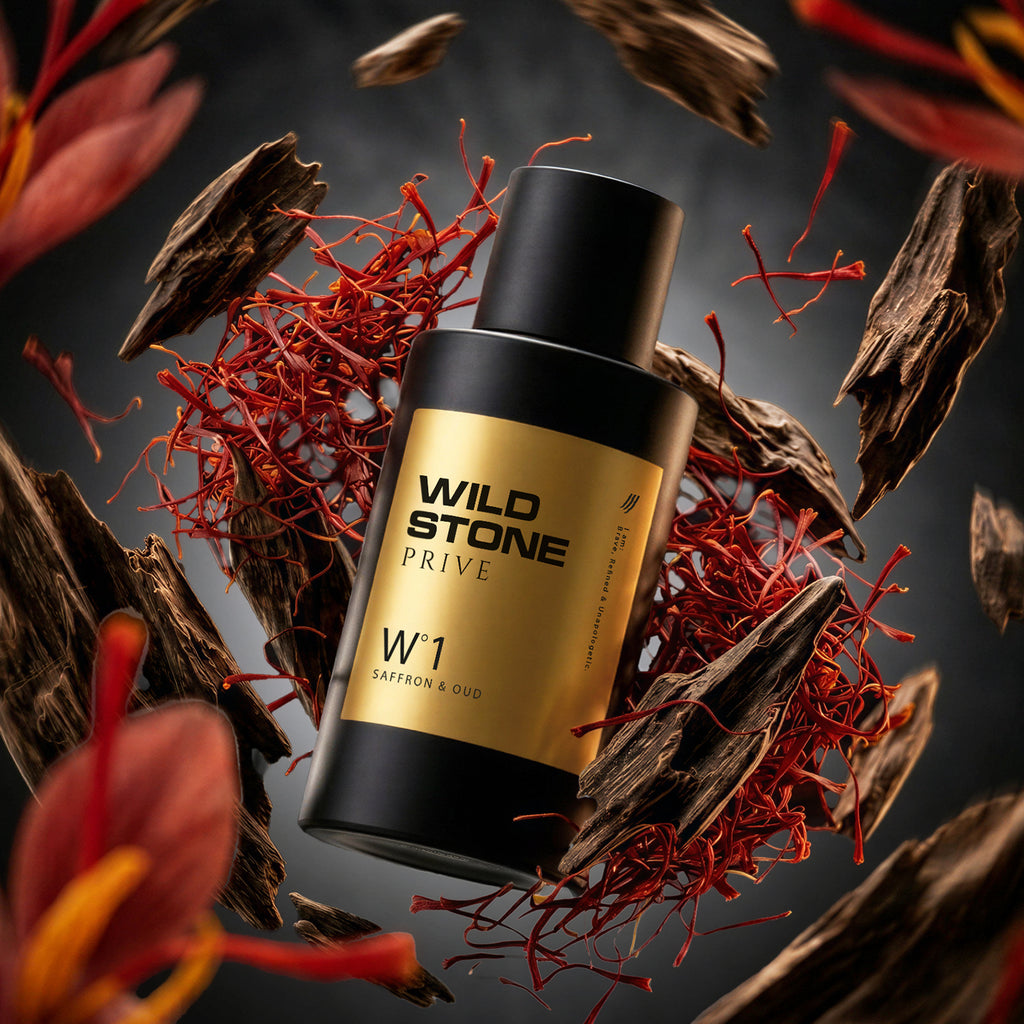 Wild Stone Prive W°1 Saffron & Oud Parfum for Men 100ml | Luxury Long Lasting Perfume | Rich, Oud & Woody Fragrance | Premium Men's Perfume