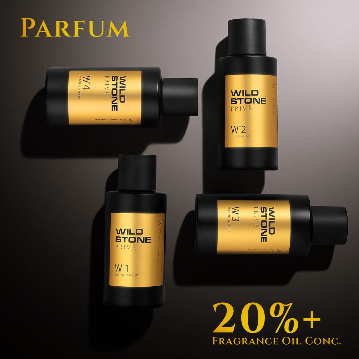 Wild Stone Prive W°1 Saffron & Oud Parfum for Men 100ml | Luxury Long Lasting Perfume | Rich, Oud & Woody Fragrance | Premium Men's Perfume