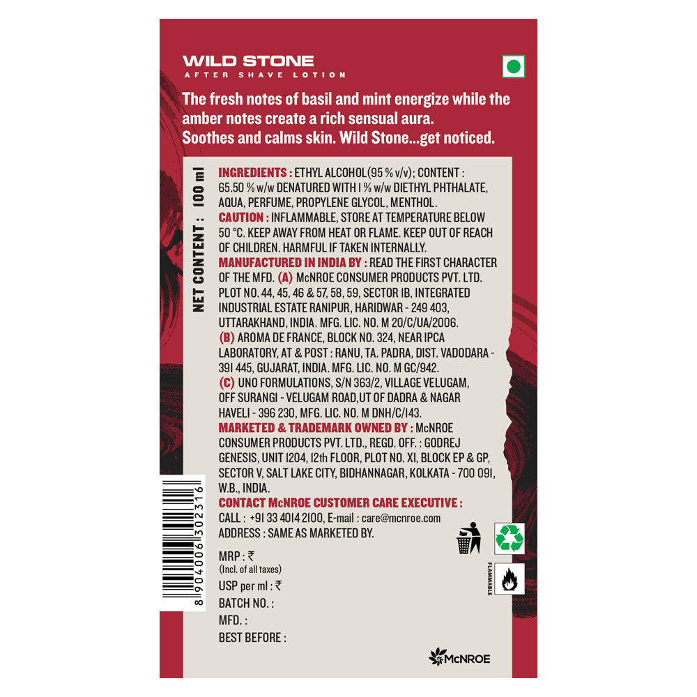 Wild Stone Ultra Sensual After Shave Lotion, 100ml