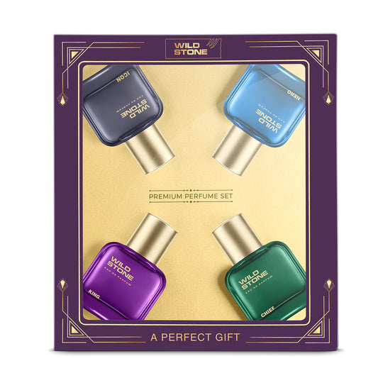 Wild Stone Chief, Hero, Icon and King Perfume Combo for Men, Long Lasting Smell | Pack of 4 (30ml each)