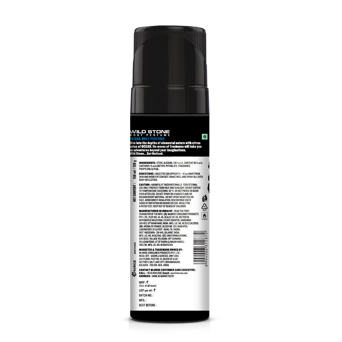 Wild Stone Intense Ocean No Gas Deodorant, 120ml