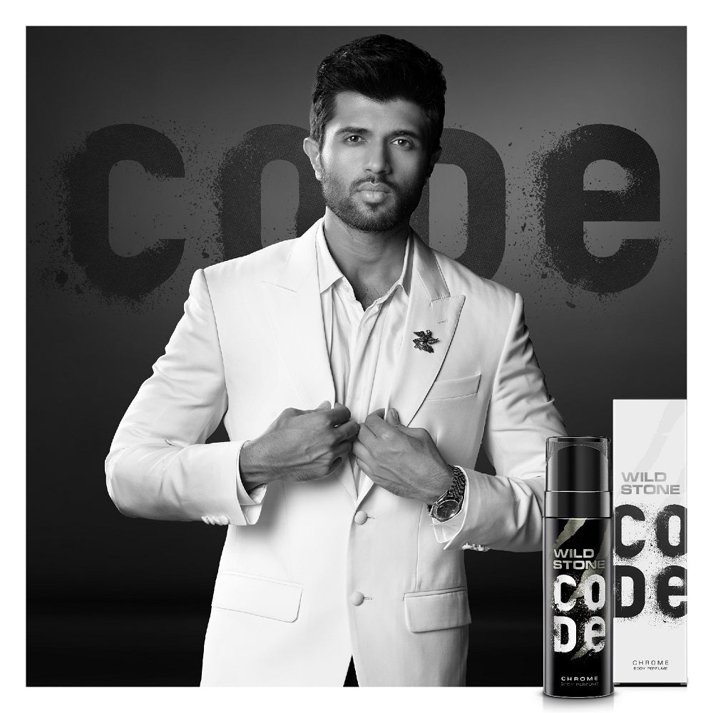 CODE Chrome & Steel Body Perfume for Men, 120 ml each