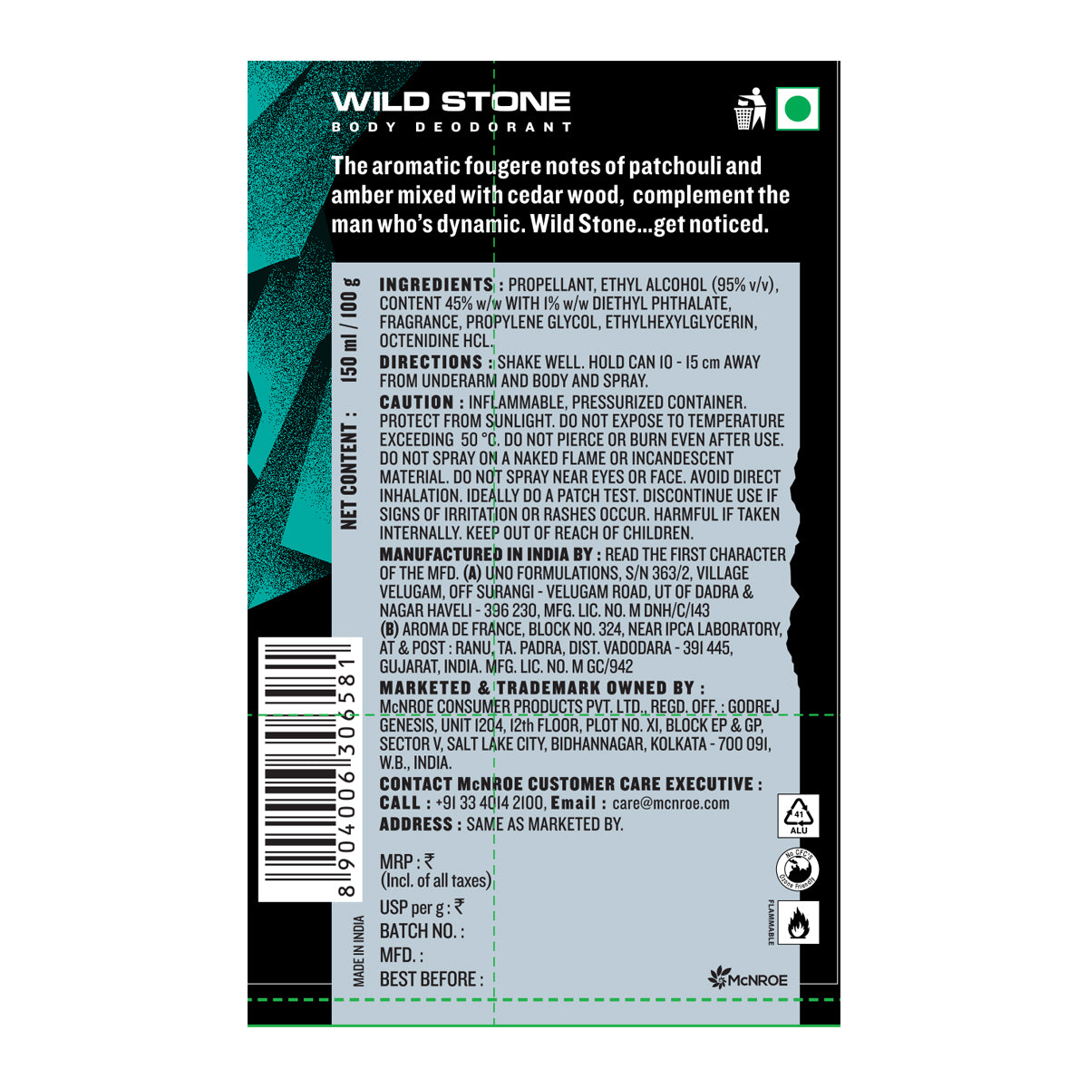 Wild Stone Edge Deodorant (150 ml) & Perfume (100 ml) Combo Pack