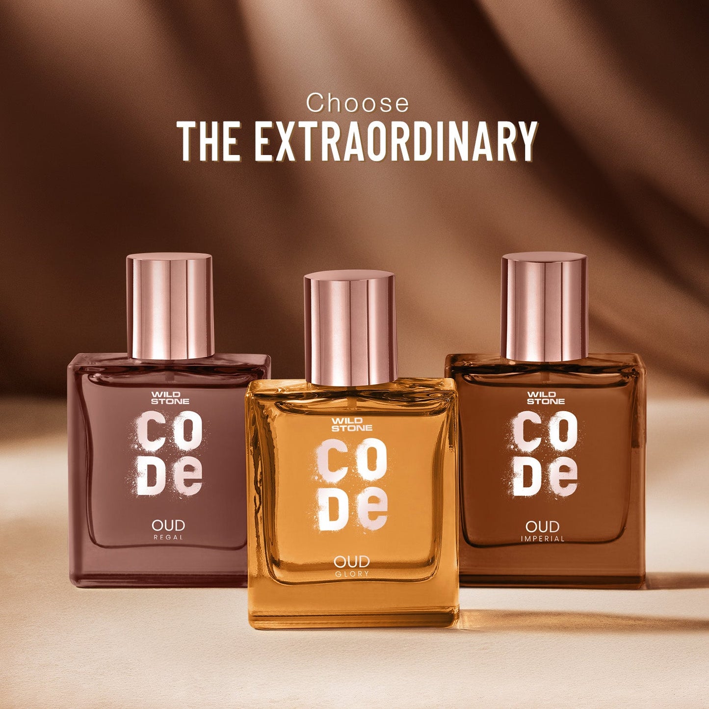 Wild Stone CODE Luxury OUD Eau De Parfum Gift Set For Men | Pack of 3 (50ml Each)