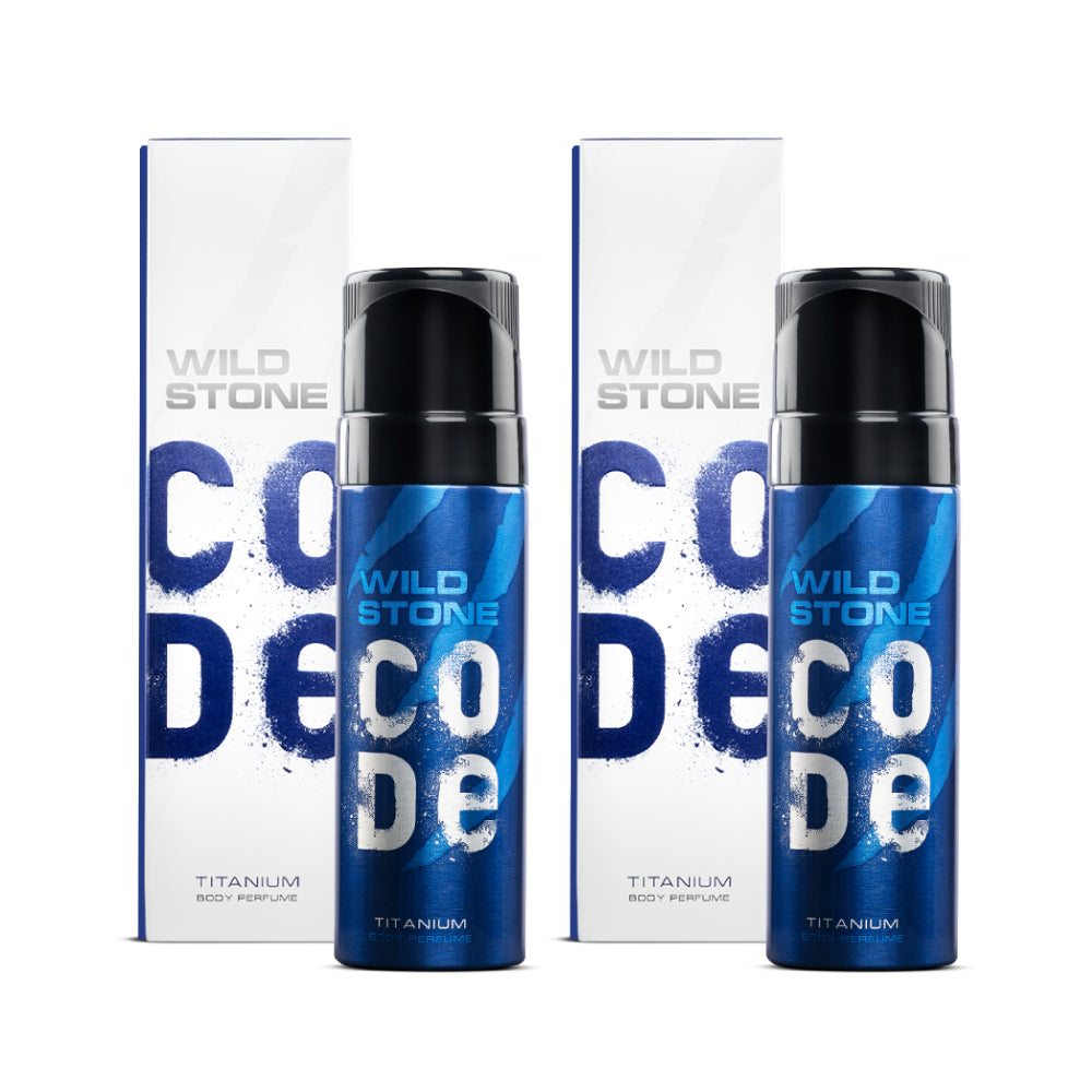 CODE Titanium Body Perfume for Men, Pack of 2 (150ml each)