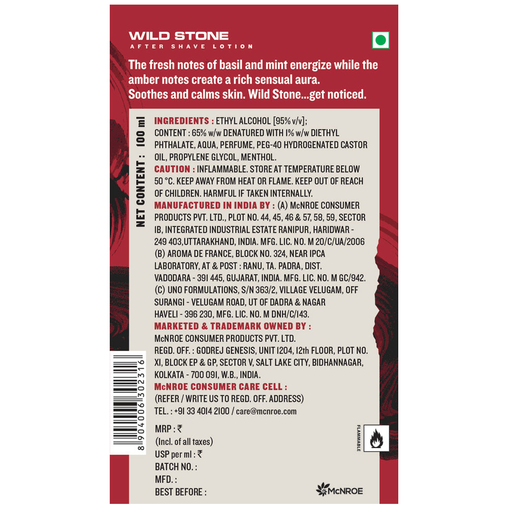 Wild Stone Ultra Sensual After Shave Lotion, 100ml