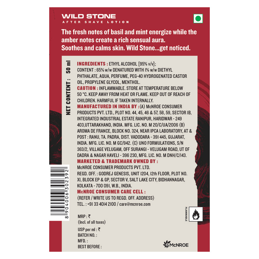 Wild Stone Ultra Sensual After Shave Lotion for Men, Pack of 2 (50ml each)