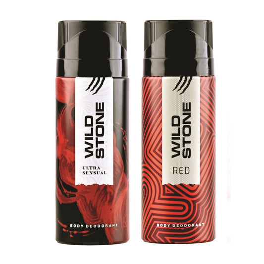 Wild Stone Red & Ultra Sensual Deodorant Combo Pack (150 ml Each)