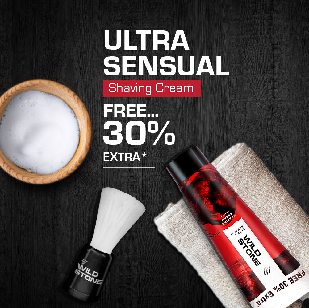 Wild Stone Ultra Sensual Shaving Cream, 30gm (Pack of 4)