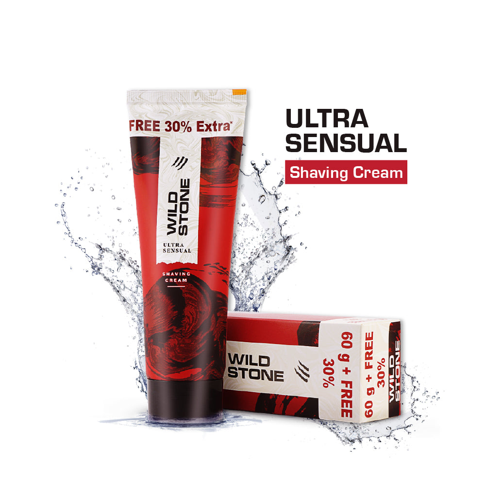 Wild Stone Ultra Sensual Shaving Cream, 30gm (Pack of 4)