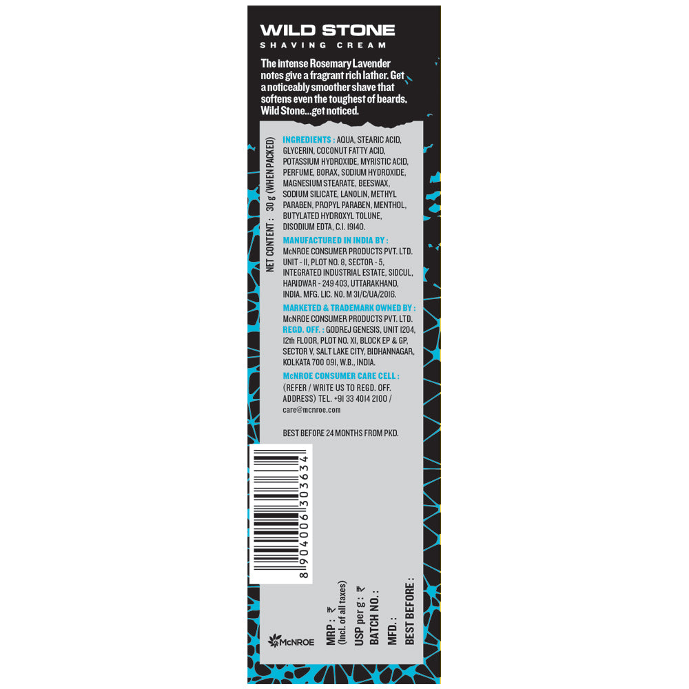 Wild Stone Hydra Energy Shaving Cream, 30gm