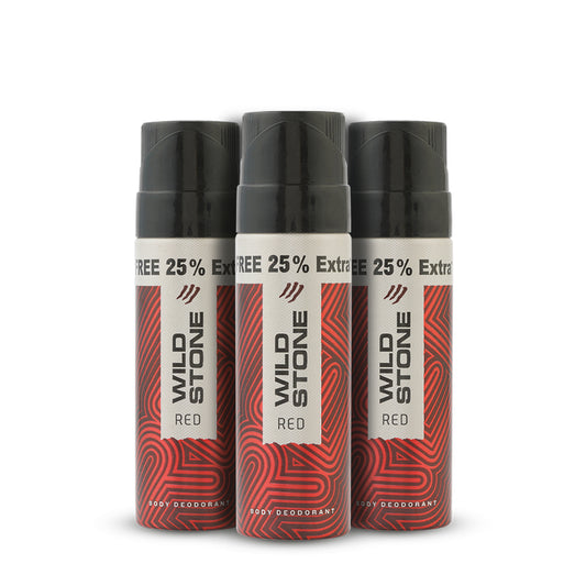 Wild Stone Red Deodorant Spray (50ml each) - For Men (pack of 3)