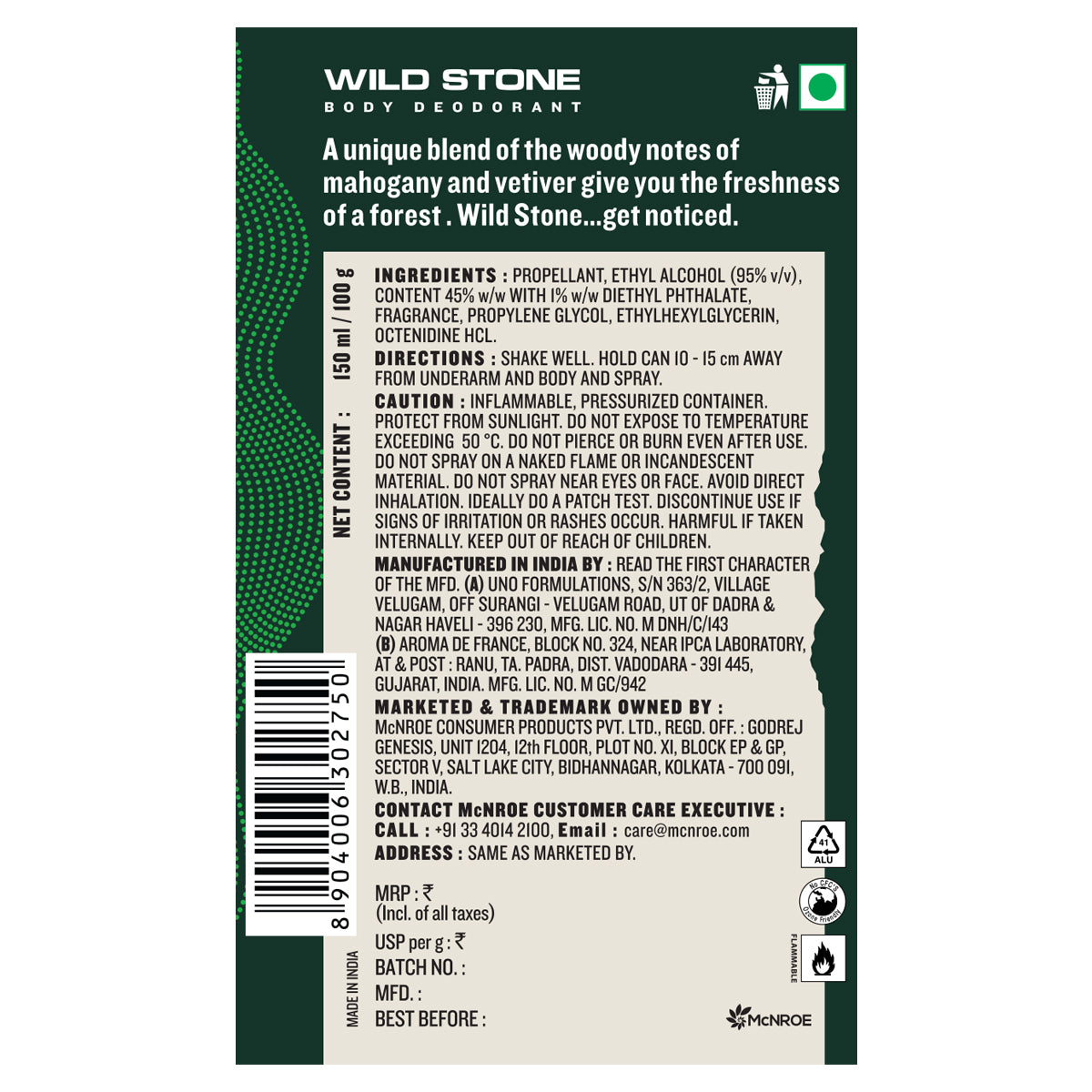 Wild Stone Forest Spice Deodorant, 150ml