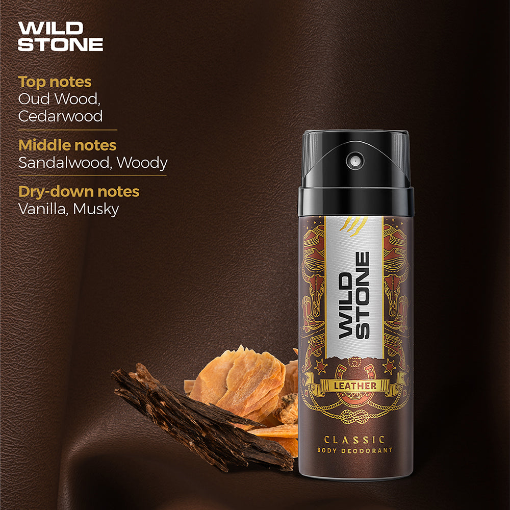 Wild Stone Classic Leather 225ml & Forest Spice Deodorant 150ml , Pack of 2