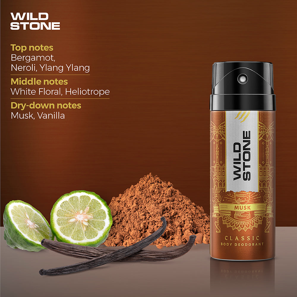 Wild Stone Classic Musk 225ml & Edge Deodorant 150ml , Pack of 2
