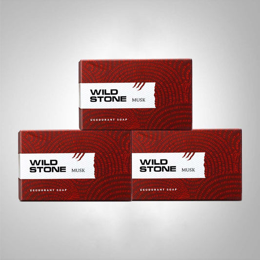 Wild Stone Musk Soap pack of 3, (125gm each)