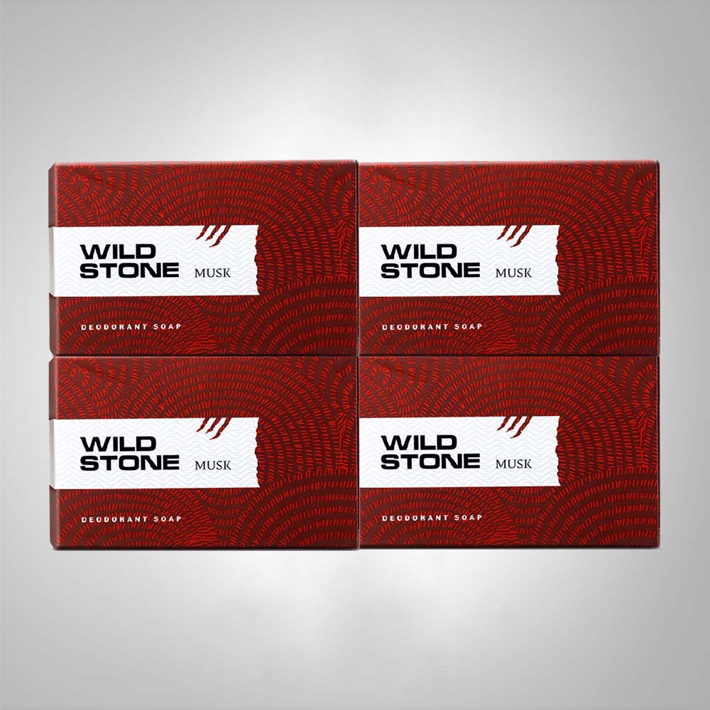 Wild Stone Musk Soap pack of 4, (125gm each)