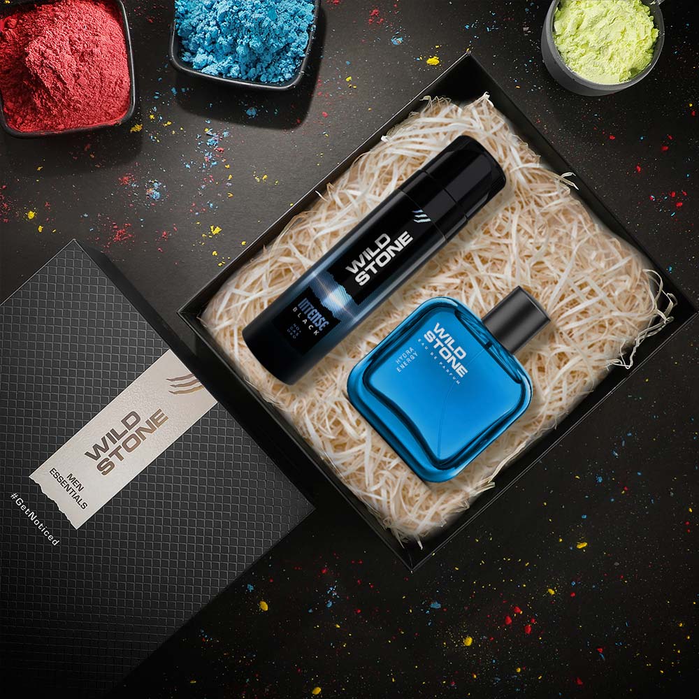 Holi Combo for Men (Intense Black No Gas Deodorant, 120 ml & Hydra Energy Perfume, 50 ml)