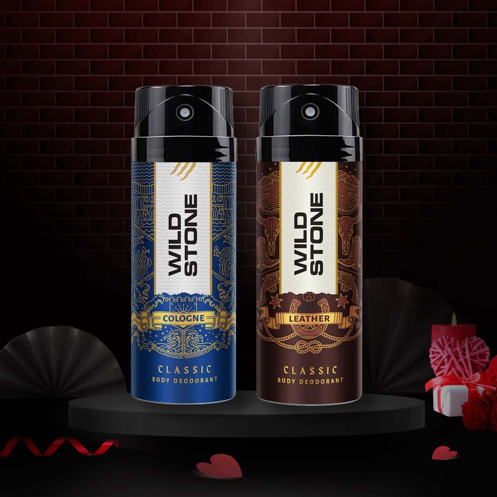 Wild stone Gift Box with Cologne and Leather Deodorant for Men, 225ml each
