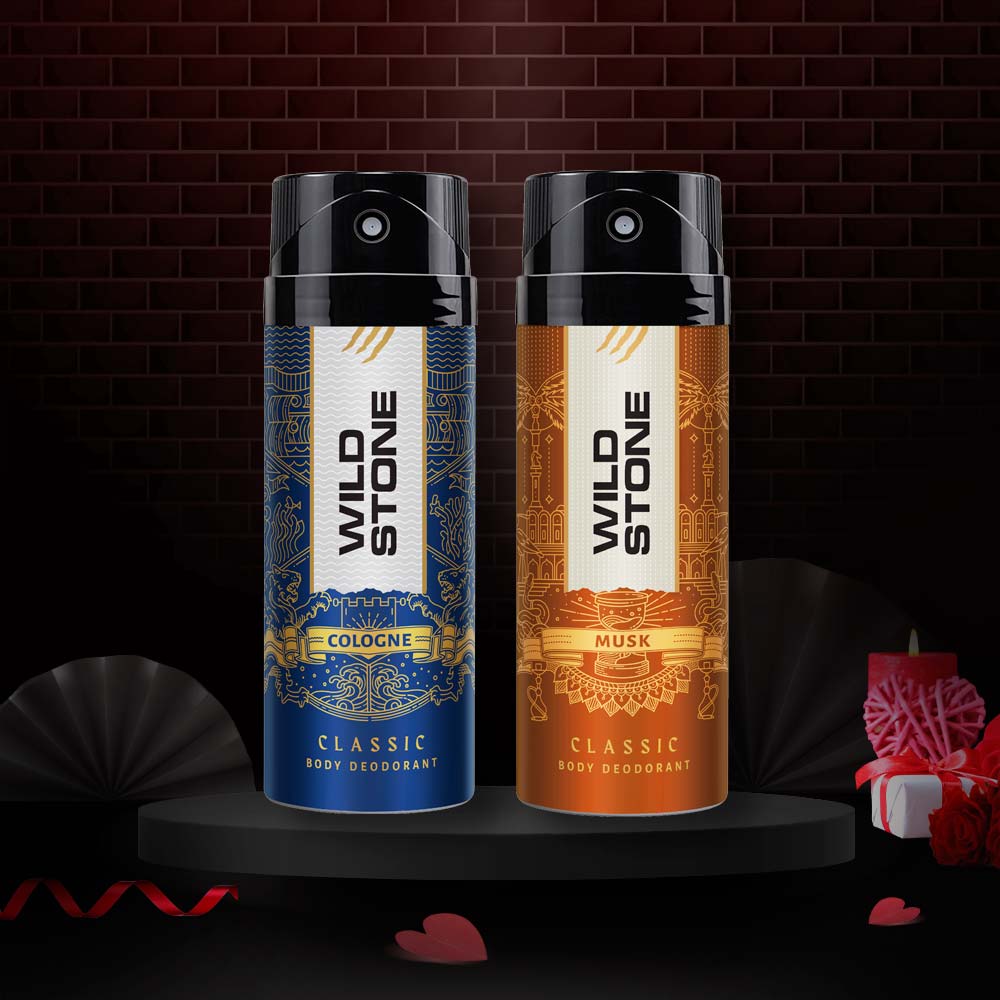 Wild stone Gift Box with Cologne and Musk Deodorant for Men, 225ml each