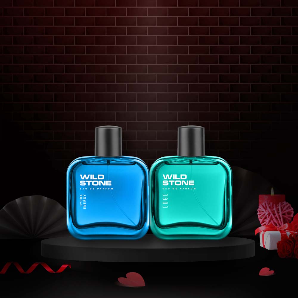 Wild stone Gift Box with Edge and Hydra energy Perfume for Men, 50ml each