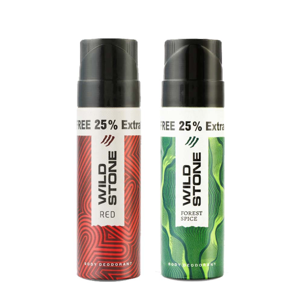 Wild Stone Red and Forest spice Travel Pack Deodorant, Pack of 2 (50ml each)