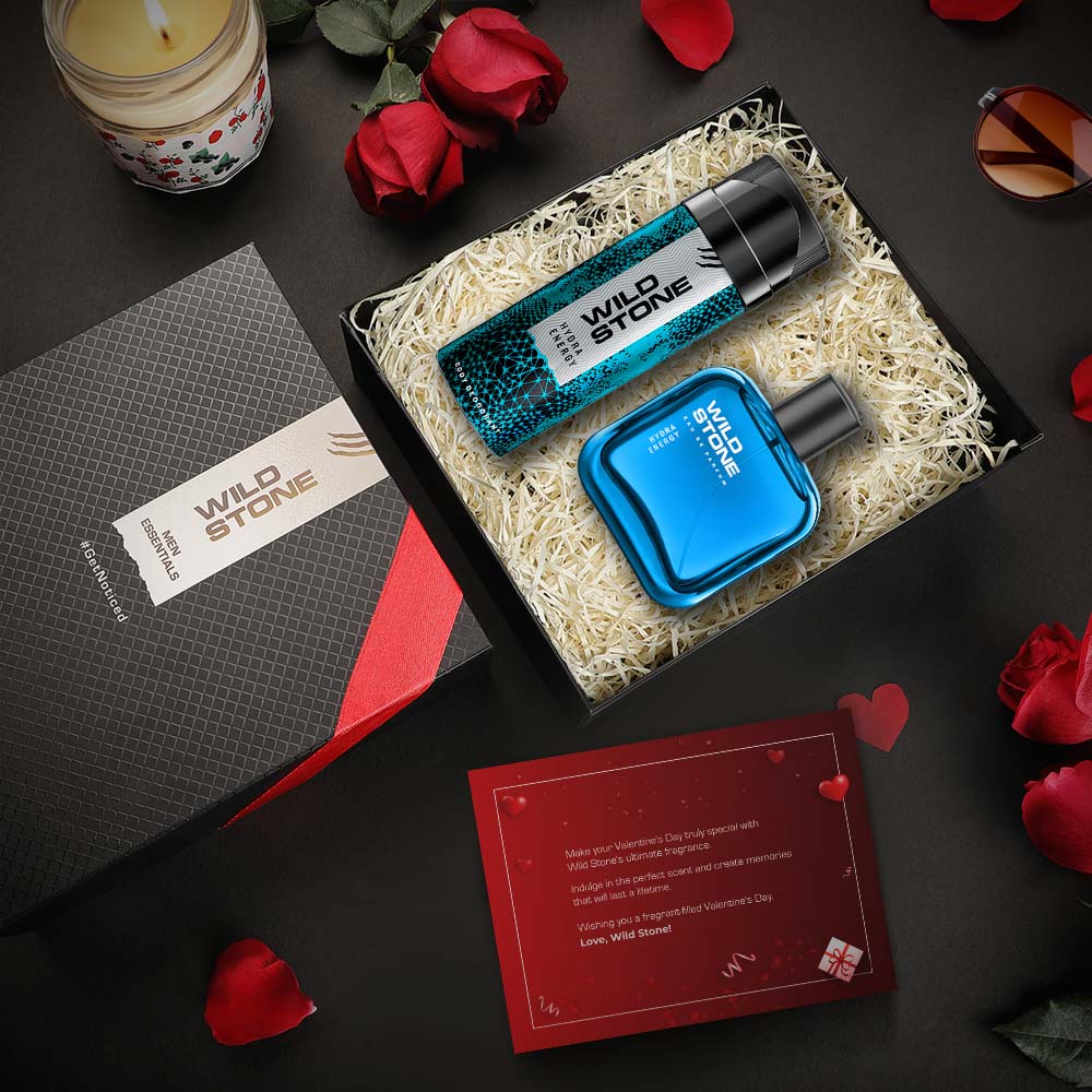 Wild stone Gift Box with Hydra Energy Deodorant 150ml and Perfume 50ml