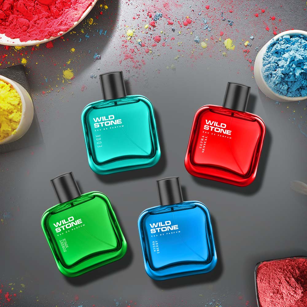 Holi Combo for Men (4 Perfumes - Edge, Ultra Sensual, Forest Spice, & Hydra Energy - 30 ml each)