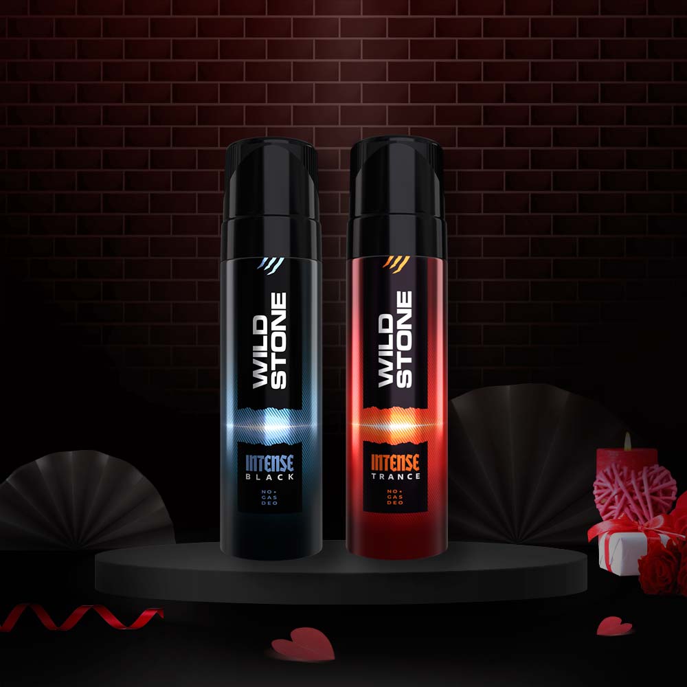 Wild stone Gift Hamper with Intense Black and Trance No Gas Deodorant (120ml each)
