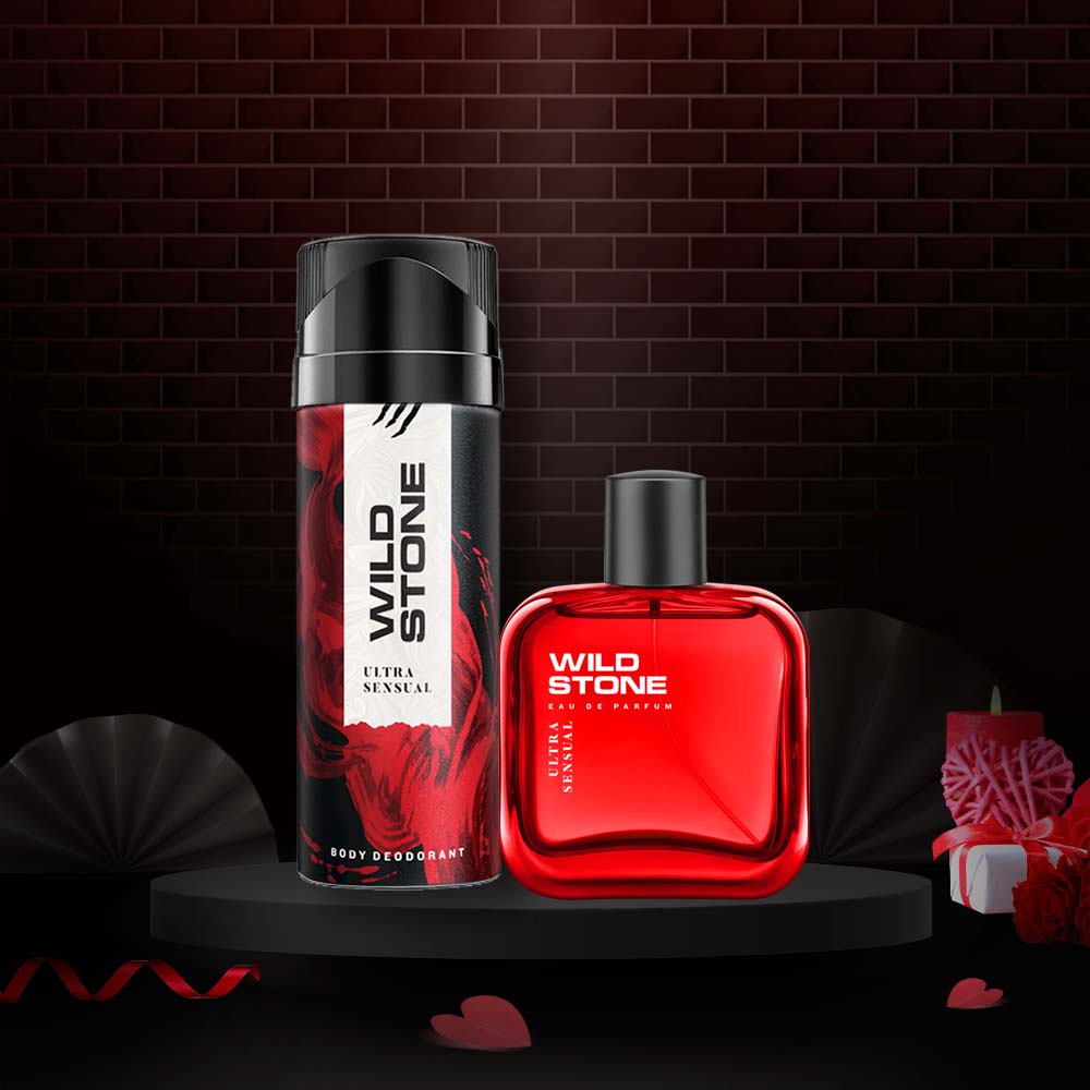 Wild stone Gift Box with Ultra Sensual Perfume100ml and Deodorant 150ml for Men, Pack of 2