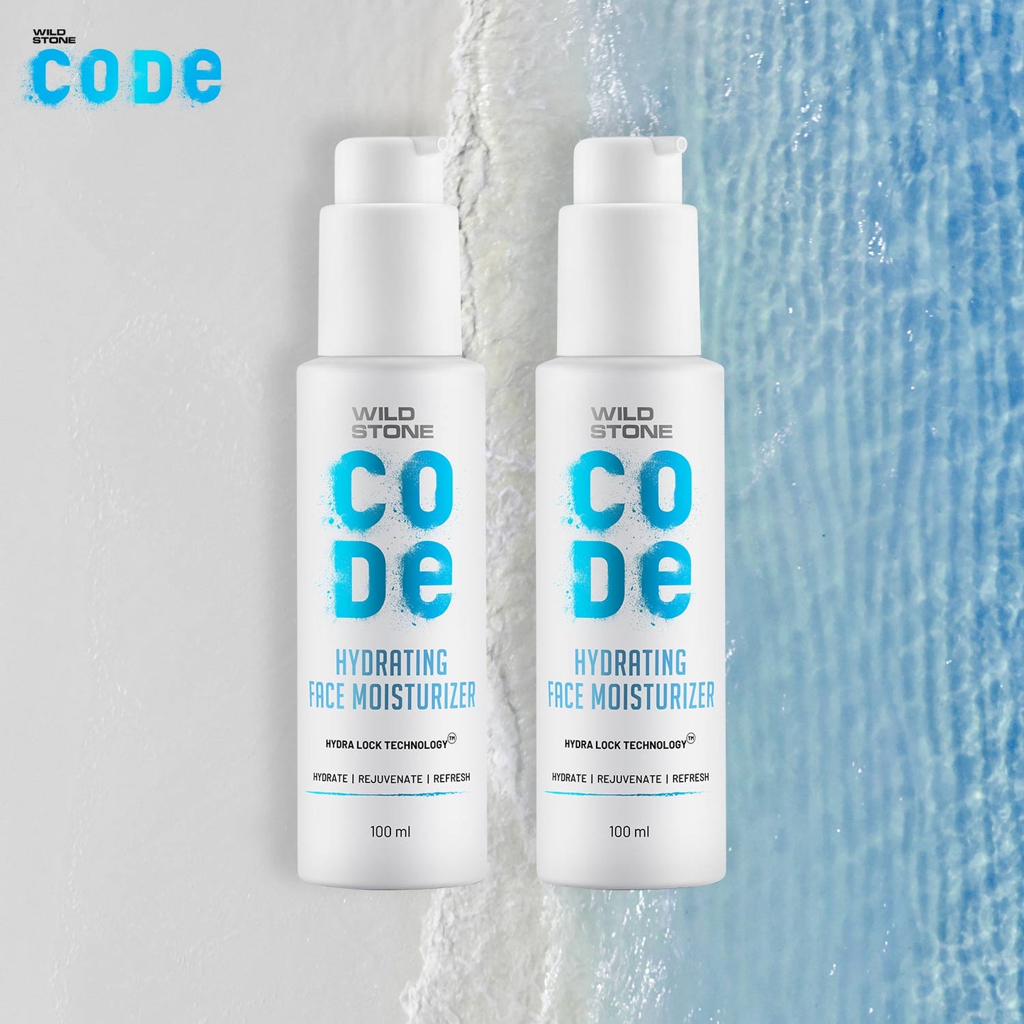 Wild Stone CODE Hydrating Face Gel Moisturizer For Men 100 ml, Pack of 2